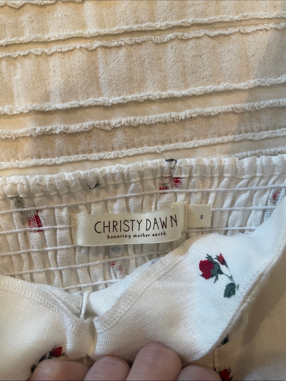 FLASH SALE⚡️🌹Christy Dawn LIZA🌹White Floral Lace-Up Sundress - Picture 4 of 7